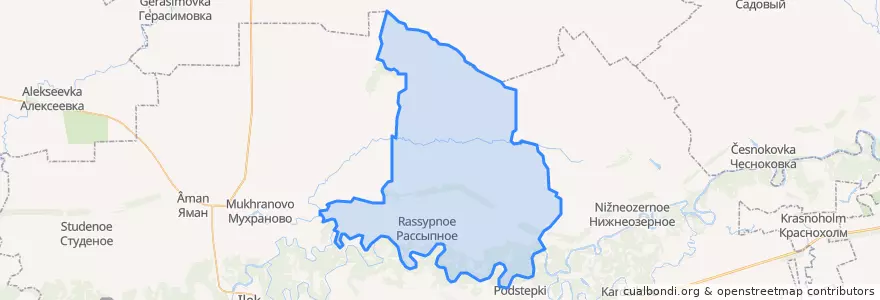 Mapa de ubicacion de Рассыпнянский сельсовет.