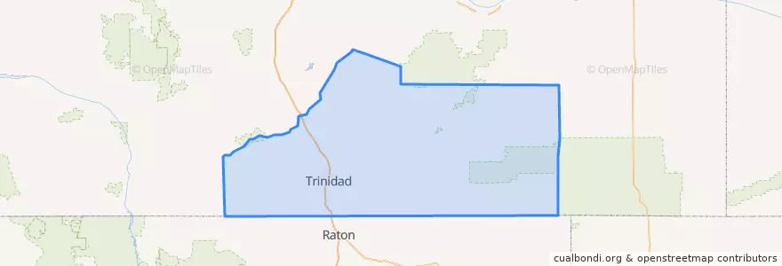 Mapa de ubicacion de Las Animas County.
