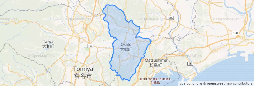 Mapa de ubicacion de 大郷町.