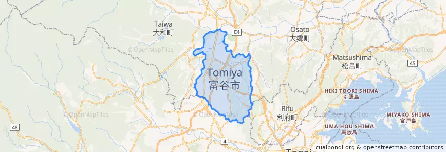 Mapa de ubicacion de Tomiya.