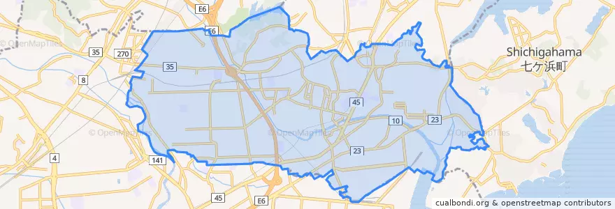 Mapa de ubicacion de 多賀城市.