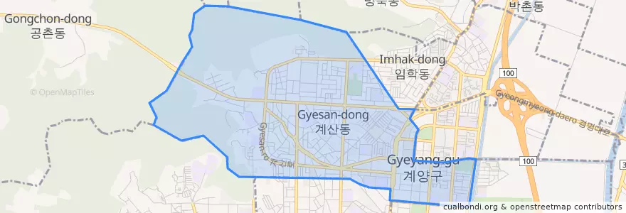 Mapa de ubicacion de Gyesan-dong.