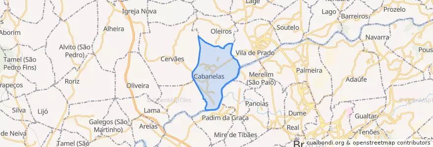 Mapa de ubicacion de Cabanelas.