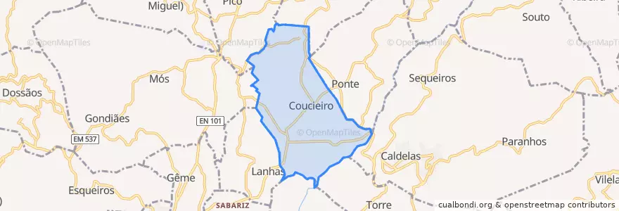 Mapa de ubicacion de Coucieiro.