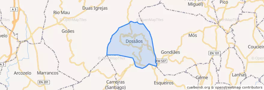 Mapa de ubicacion de Dossãos.