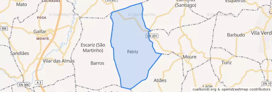 Mapa de ubicacion de Freiriz.