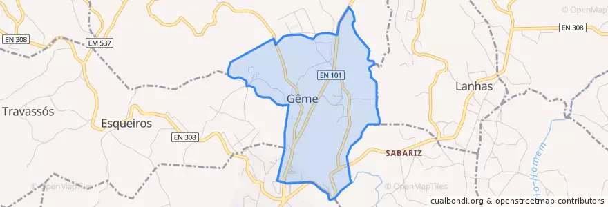 Mapa de ubicacion de Gême.