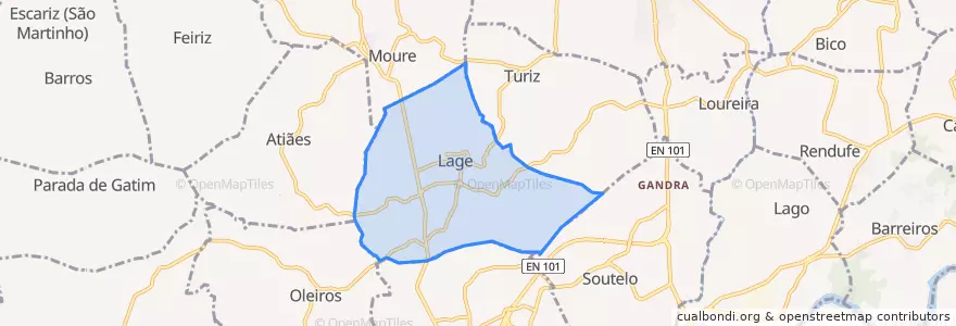 Mapa de ubicacion de Lage.