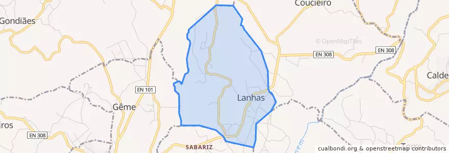 Mapa de ubicacion de Lanhas.