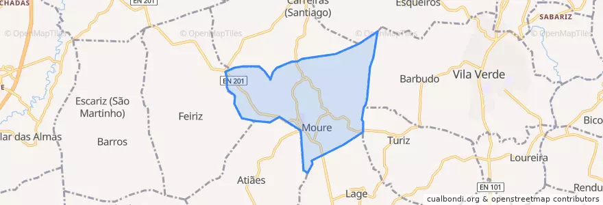 Mapa de ubicacion de Moure.