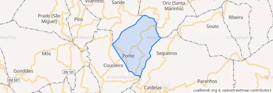 Mapa de ubicacion de Ponte.