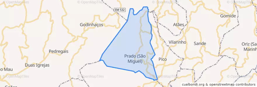 Mapa de ubicacion de Prado (São Miguel).