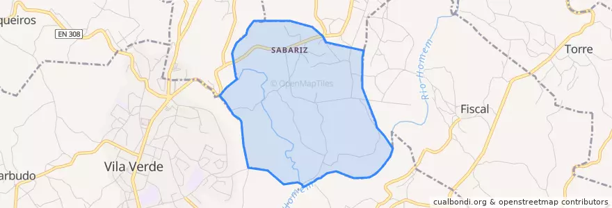 Mapa de ubicacion de Sabariz.
