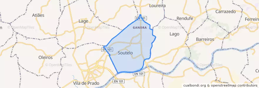 Mapa de ubicacion de Soutelo.