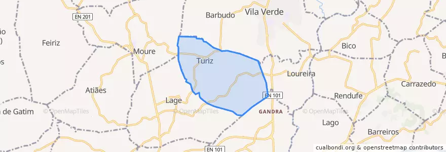 Mapa de ubicacion de Turiz.