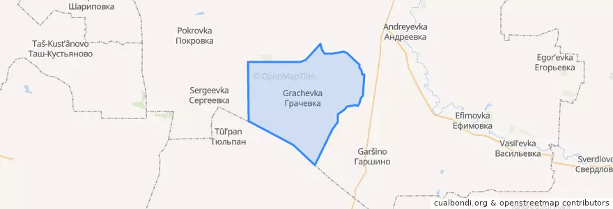 Mapa de ubicacion de Грачёвский сельсовет.