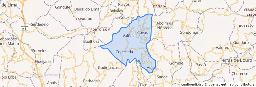Mapa de ubicacion de Vade.