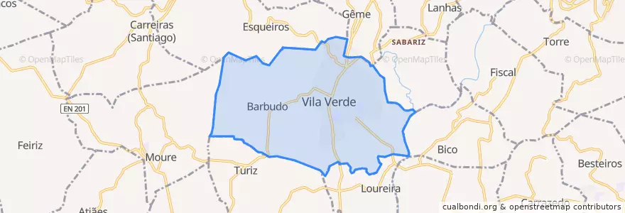 Mapa de ubicacion de Vila Verde e Barbudo.