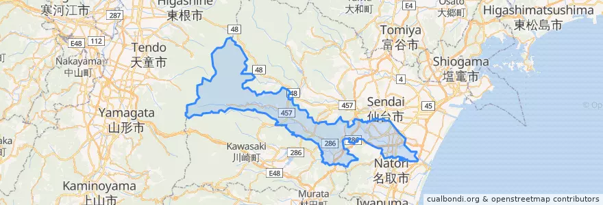 Mapa de ubicacion de 太白区.
