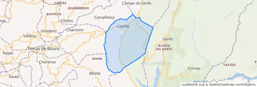 Mapa de ubicacion de Covide.