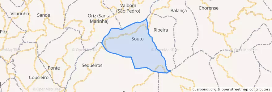 Mapa de ubicacion de Souto.