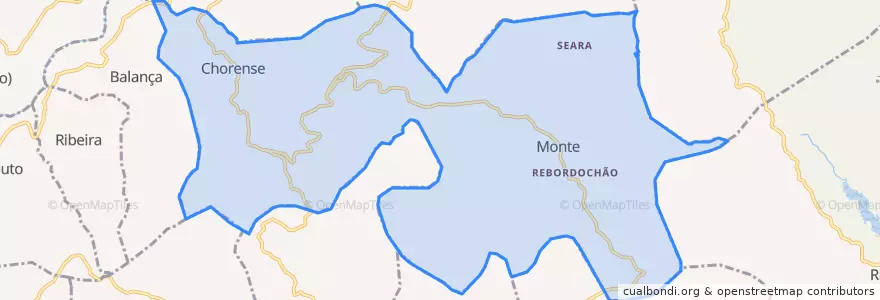 Mapa de ubicacion de Chorense e Monte.