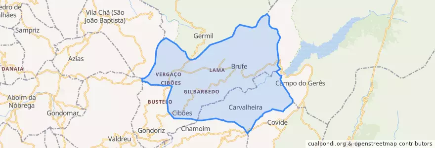 Mapa de ubicacion de Cibões e Brufe.