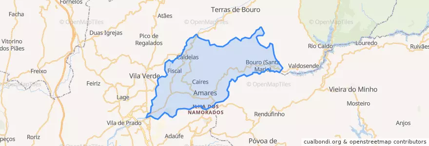 Mapa de ubicacion de Amares.