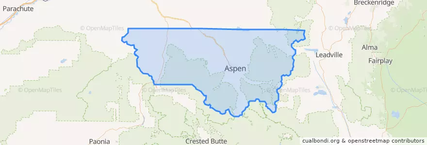 Mapa de ubicacion de Pitkin County.