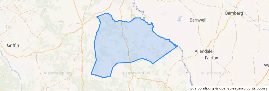 Mapa de ubicacion de Burke County.