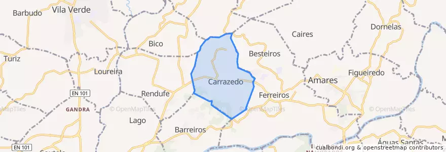 Mapa de ubicacion de Carrazedo.