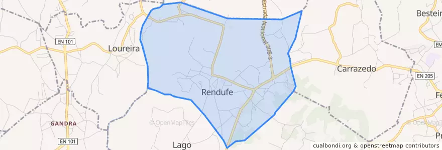 Mapa de ubicacion de Rendufe.