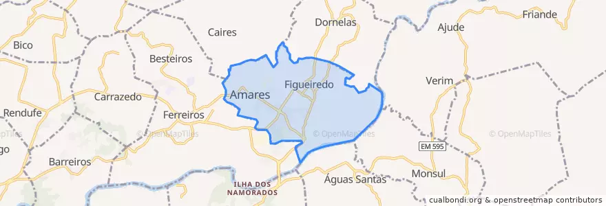 Mapa de ubicacion de Amares e Figueiredo.