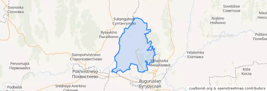Mapa de ubicacion de Благодаровский сельсовет.