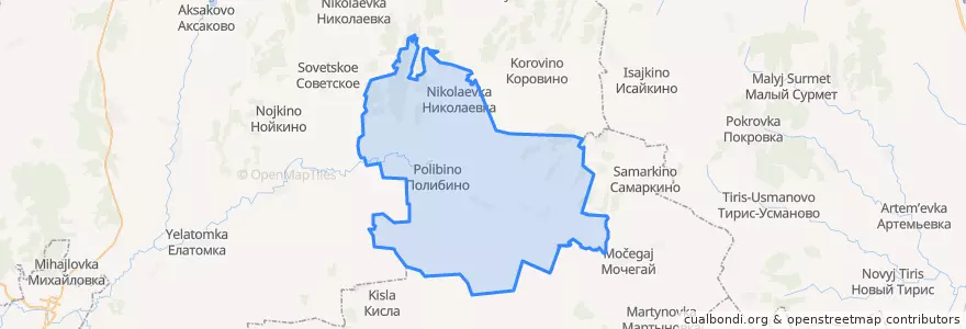 Mapa de ubicacion de Полибинский сельсовет.