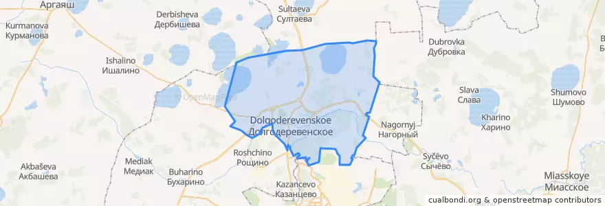 Mapa de ubicacion de Долгодеревенское сельское поселение.