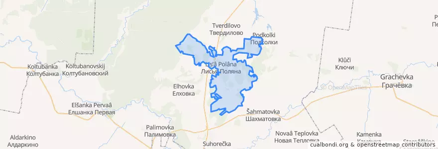 Mapa de ubicacion de Лисьеполянский сельсовет.