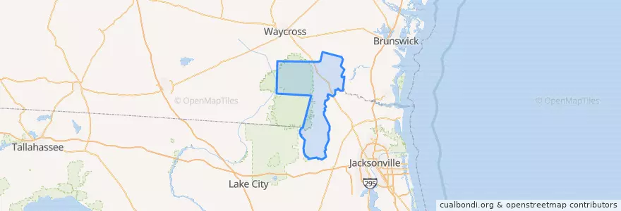 Mapa de ubicacion de Charlton County.