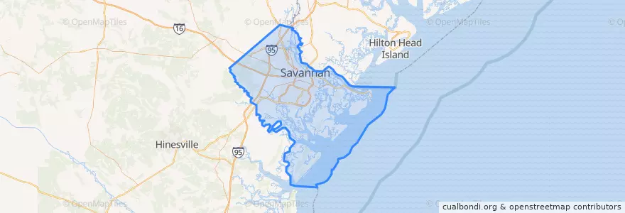 Mapa de ubicacion de Chatham County.