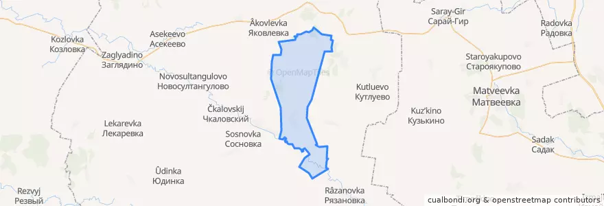 Mapa de ubicacion de Старомукменевский сельсовет.