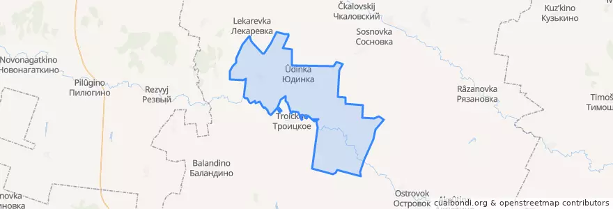 Mapa de ubicacion de Юдинский сельсовет.