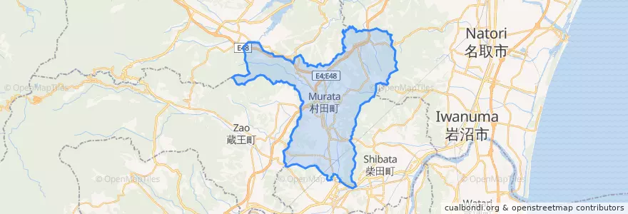 Mapa de ubicacion de 村田町.
