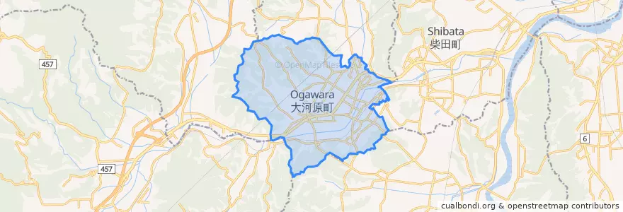 Mapa de ubicacion de Ogawara.