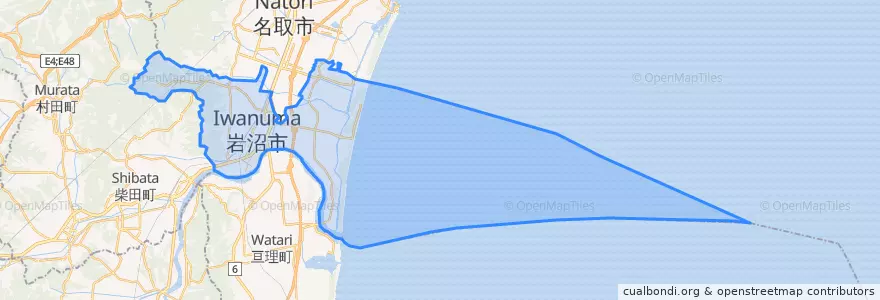 Mapa de ubicacion de 岩沼市.