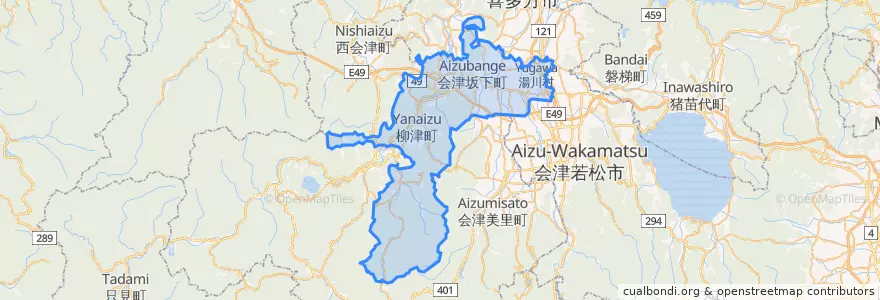 Mapa de ubicacion de 河沼郡.