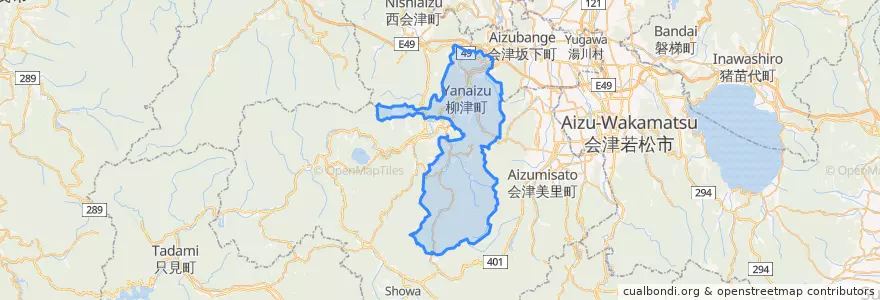 Mapa de ubicacion de 柳津町.