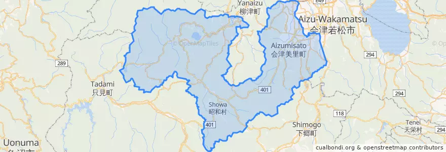 Mapa de ubicacion de 大沼郡.