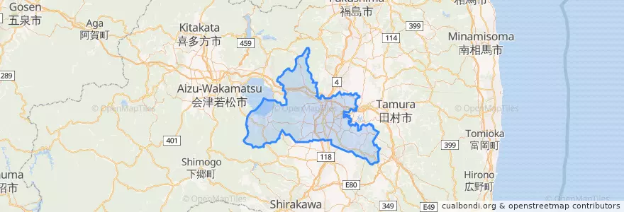 Mapa de ubicacion de Koriyama.