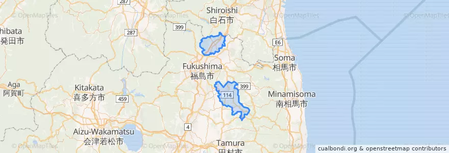 Mapa de ubicacion de 伊達郡.