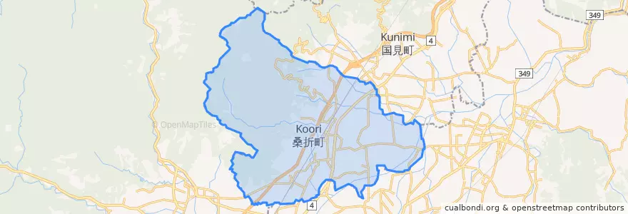 Mapa de ubicacion de 桑折町.